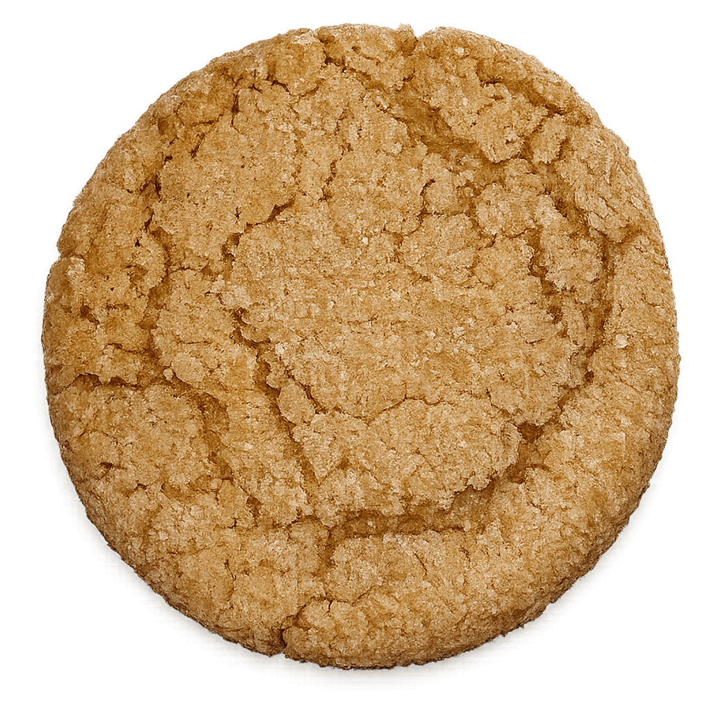 A Chai Latte cookie seen from above, its spiced sugar crust crackled across the top.